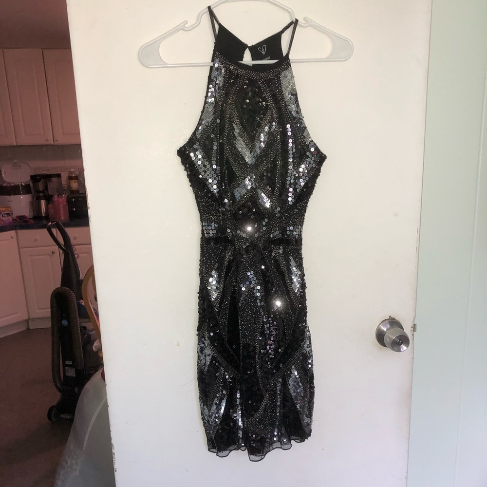 Black sequin dress